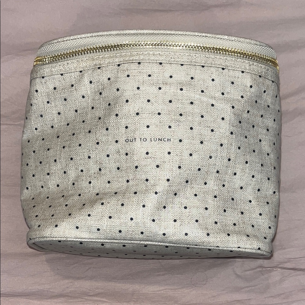 Kate Spade Cream and Black Polka Dot Lunch Bag